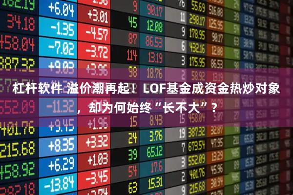 杠杆软件 溢价潮再起！LOF基金成资金热炒对象，却为何始终“长不大”？
